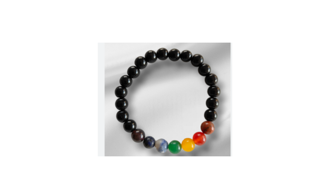 Seven Chakra + Tourmaline Bracelet